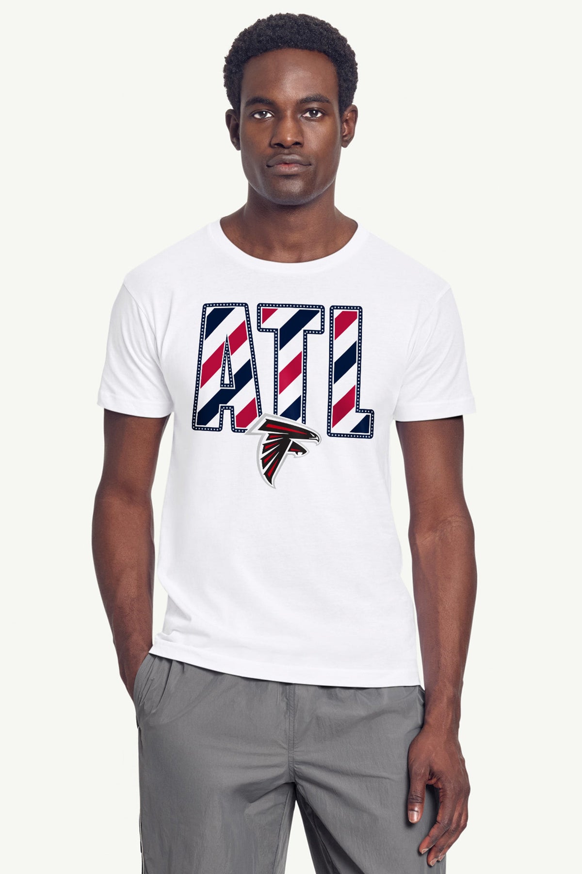 MENS ATLANTA FALCONS STARS AND STRIPES T SHIRT - White