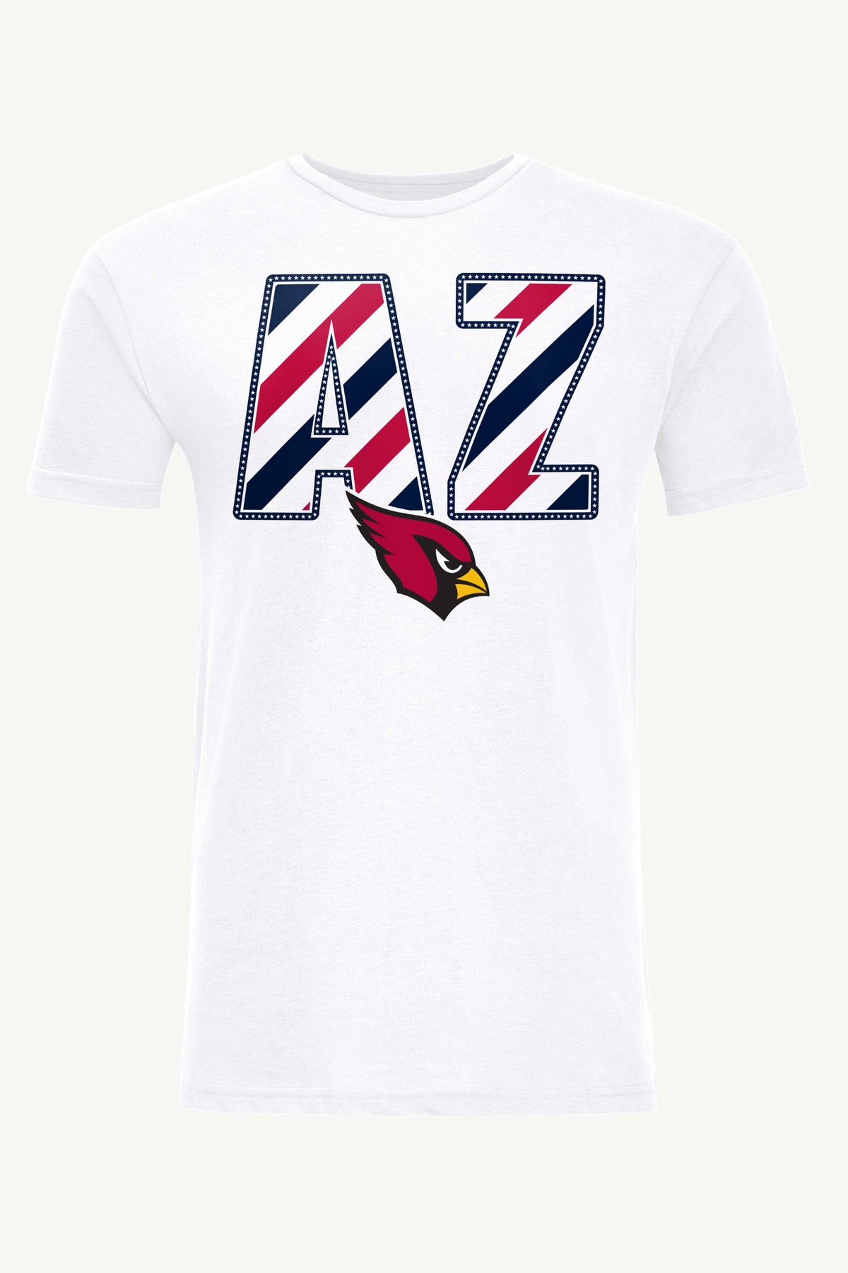 MENS ARIZONA CARDINALS STARS AND STRIPES T SHIRT - White