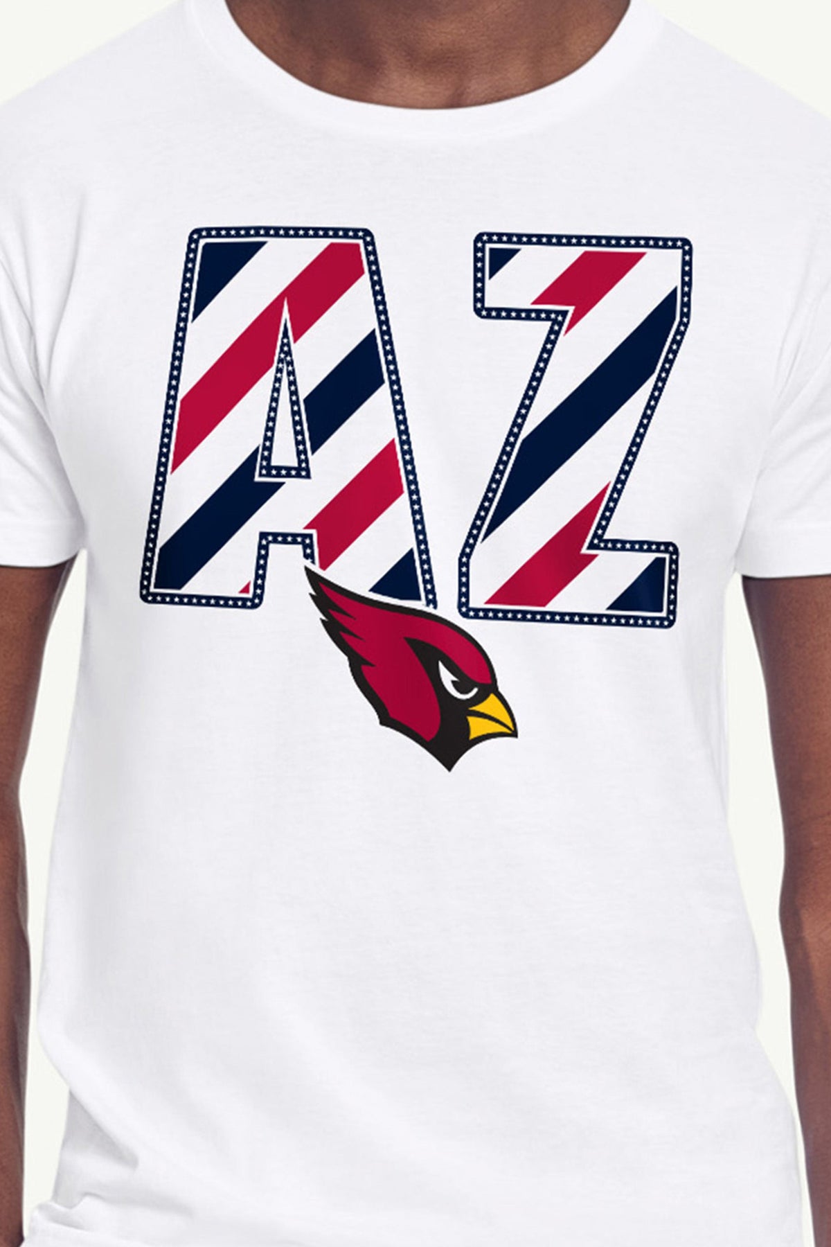 MENS ARIZONA CARDINALS STARS AND STRIPES T SHIRT - White