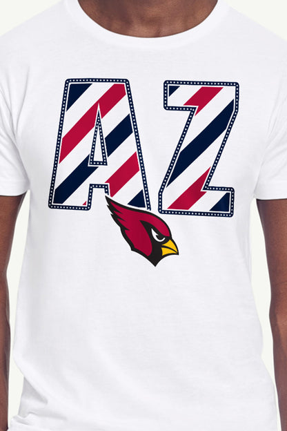 MENS ARIZONA CARDINALS STARS AND STRIPES T SHIRT - White