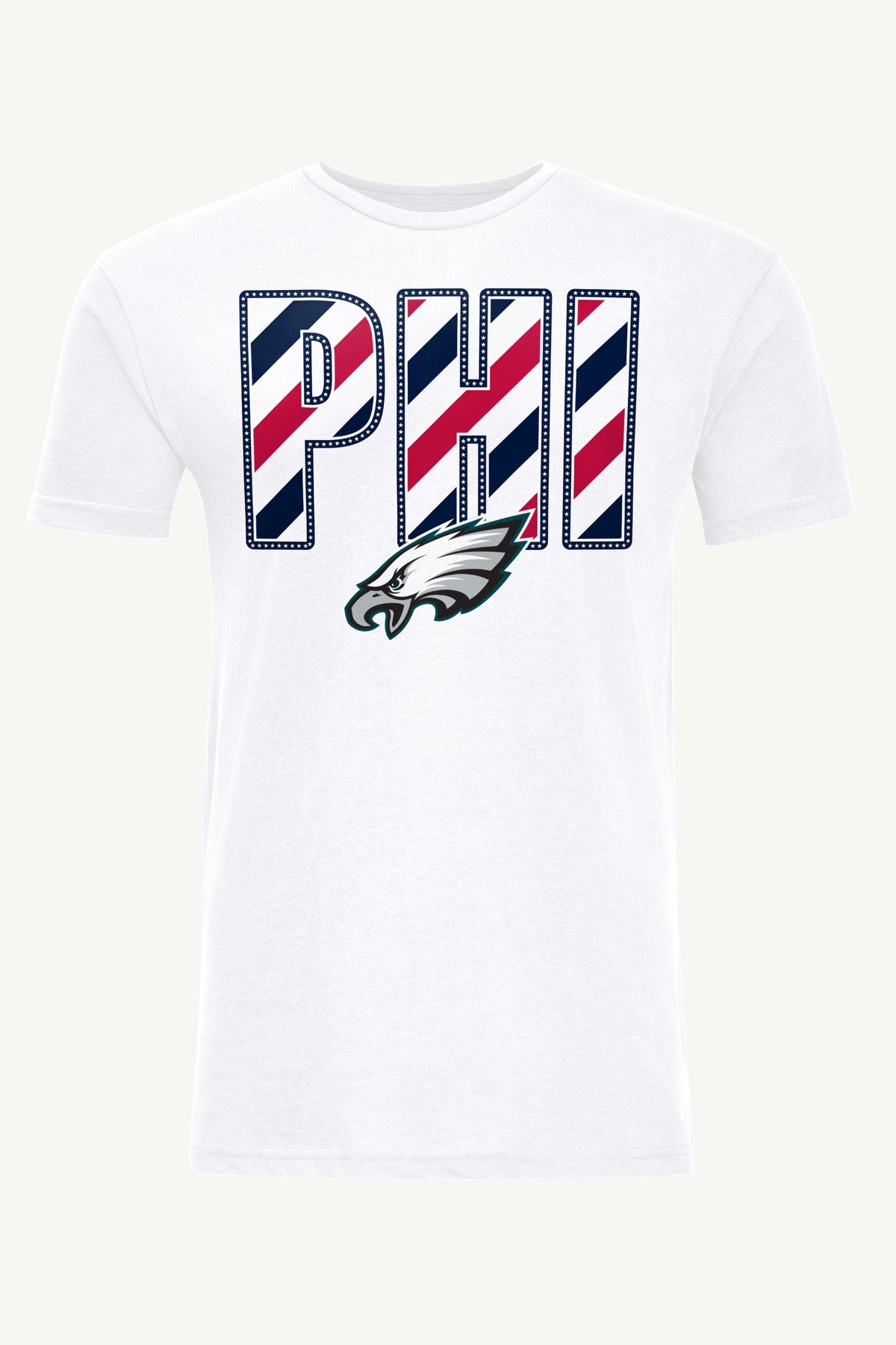 MENS PHILADELPHIA EAGLES STARS AND STRIPES T SHIRT - White