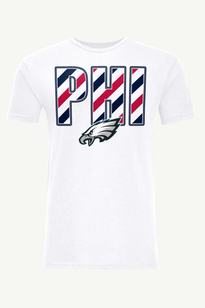 MENS PHILADELPHIA EAGLES STARS AND STRIPES T SHIRT - White