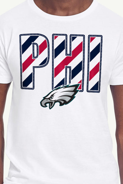 MENS PHILADELPHIA EAGLES STARS AND STRIPES T SHIRT - White