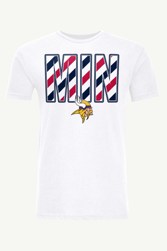 MENS MINNESOTA VIKINGS STARS AND STRIPES T SHIRT - White