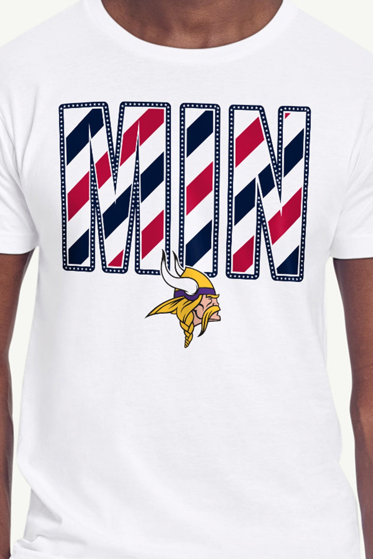 MENS MINNESOTA VIKINGS STARS AND STRIPES T SHIRT - White