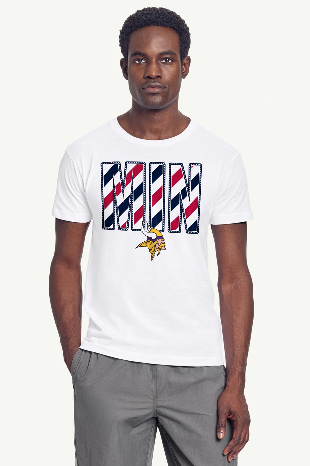 MENS MINNESOTA VIKINGS STARS AND STRIPES T SHIRT - White
