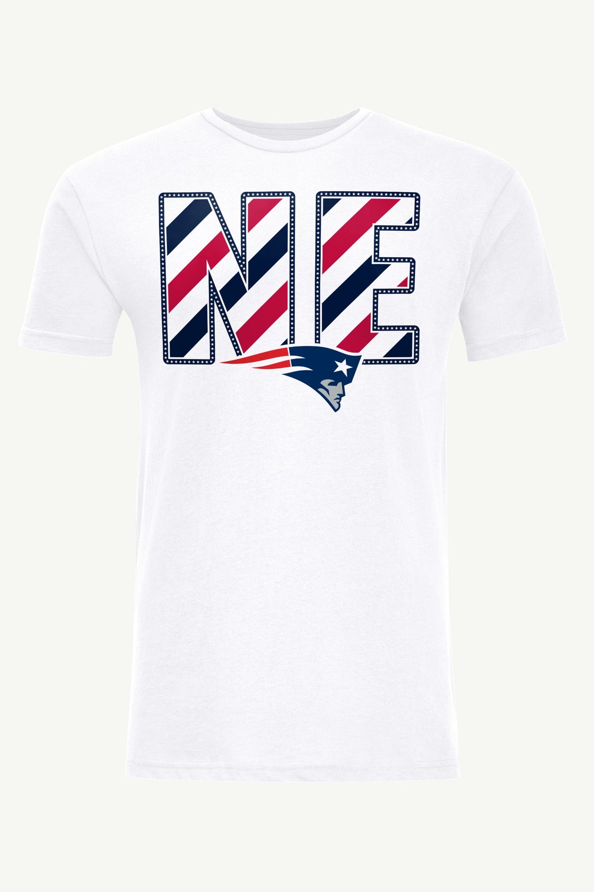 MENS NEW ENGLAND PATRIOTS STARS AND STRIPES T SHIRT - White