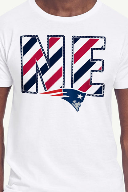 MENS NEW ENGLAND PATRIOTS STARS AND STRIPES T SHIRT - White