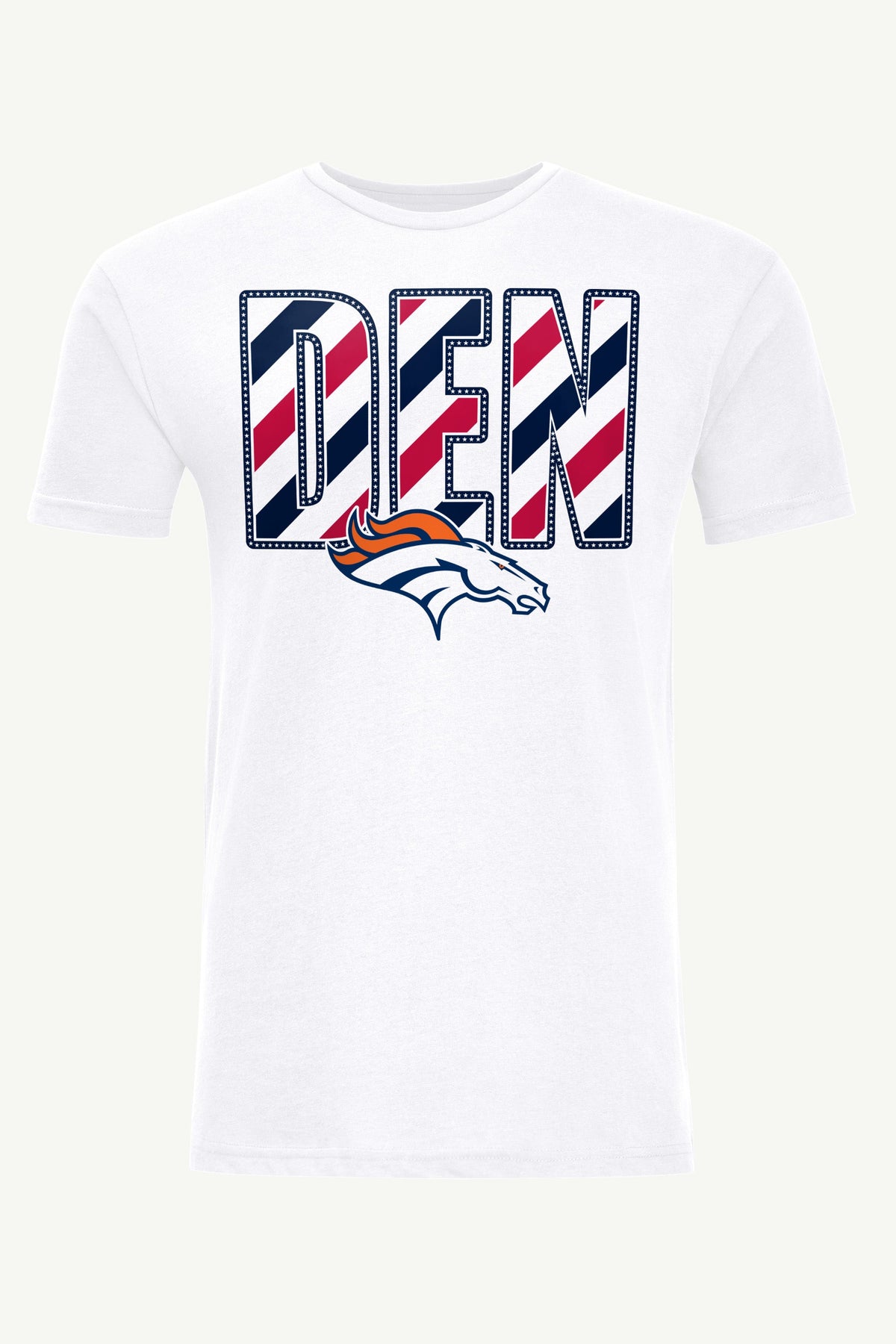 MENS DENVER BRONCOS STARS AND STRIPES T SHIRT - White