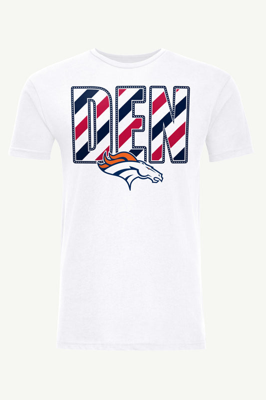 MENS DENVER BRONCOS STARS AND STRIPES T SHIRT - White