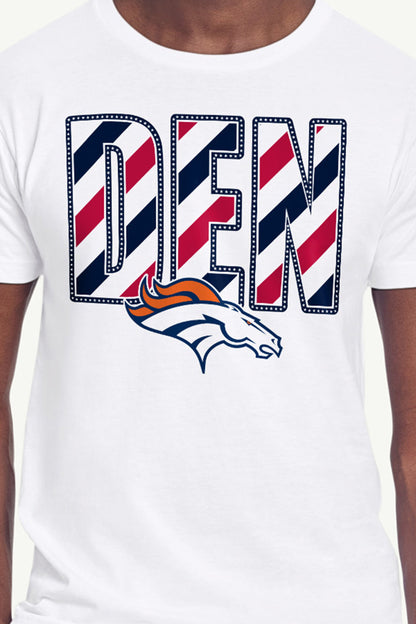MENS DENVER BRONCOS STARS AND STRIPES T SHIRT - White