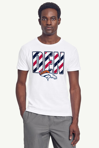 MENS DENVER BRONCOS STARS AND STRIPES T SHIRT - White