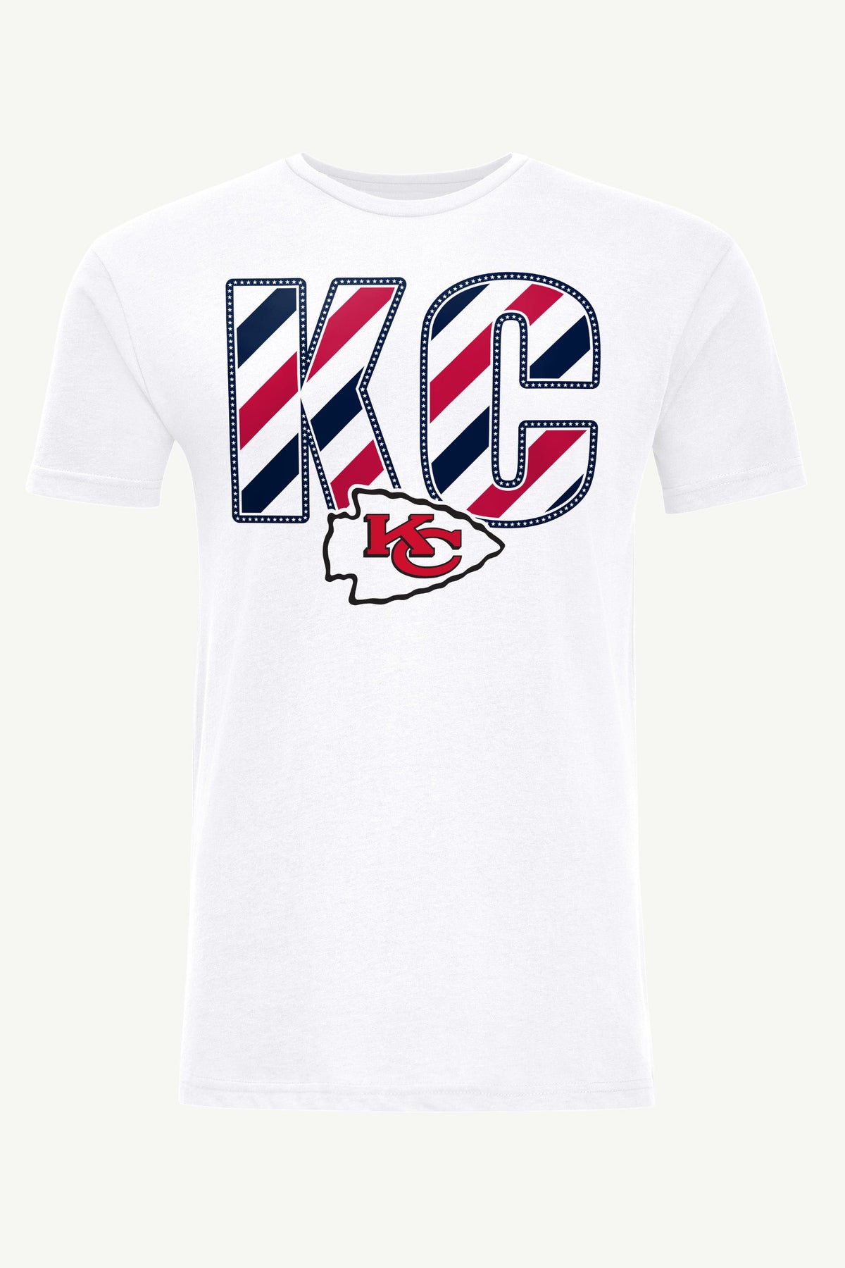 MENS KANSAS CITY CHIEFS STARS AND STRIPES T SHIRT - White