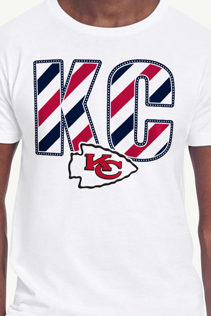 MENS KANSAS CITY CHIEFS STARS AND STRIPES T SHIRT - White