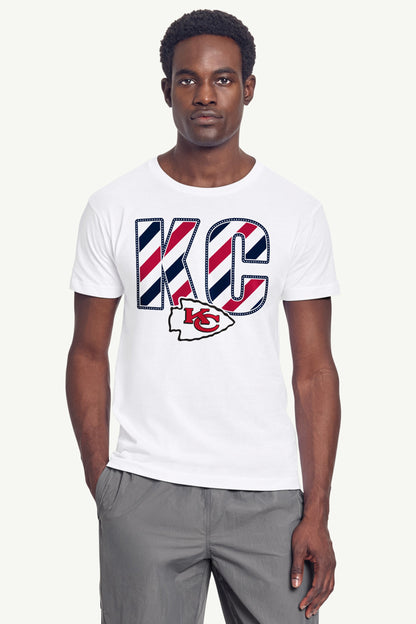 MENS KANSAS CITY CHIEFS STARS AND STRIPES T SHIRT - White