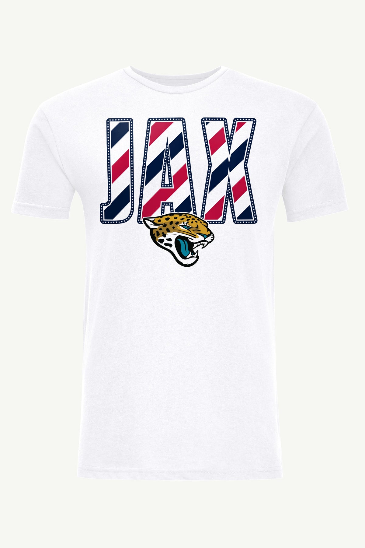 MENS JACKSONVILLE JAGUARS STARS AND STRIPES T SHIRT - White