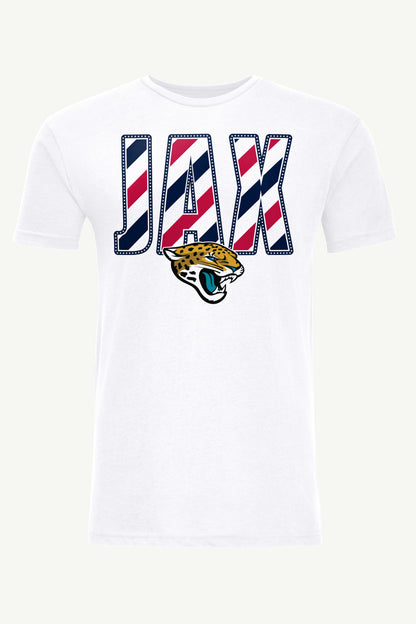 MENS JACKSONVILLE JAGUARS STARS AND STRIPES T SHIRT - White