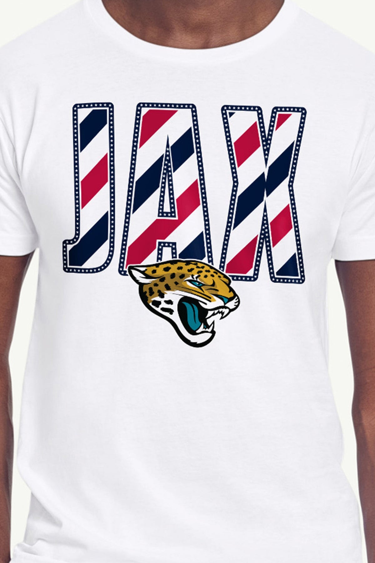 MENS JACKSONVILLE JAGUARS STARS AND STRIPES T SHIRT - White