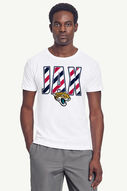 MENS JACKSONVILLE JAGUARS STARS AND STRIPES T SHIRT - White