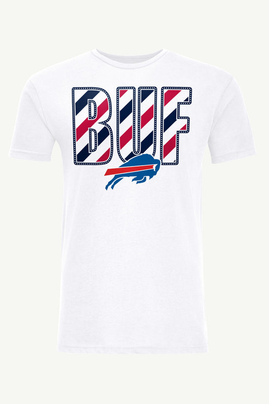 MENS BUFFALO BILLS STARS AND STRIPES T SHIRT - White