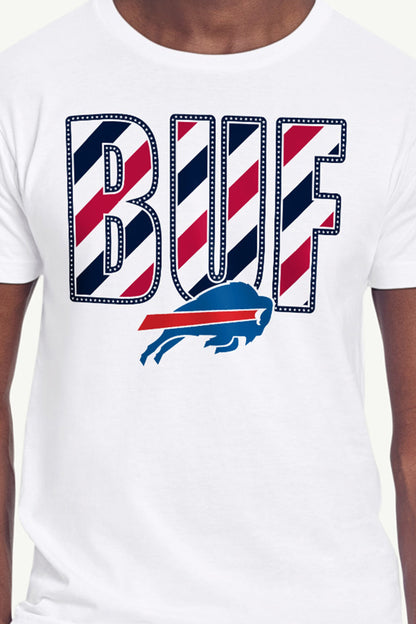 MENS BUFFALO BILLS STARS AND STRIPES T SHIRT - White