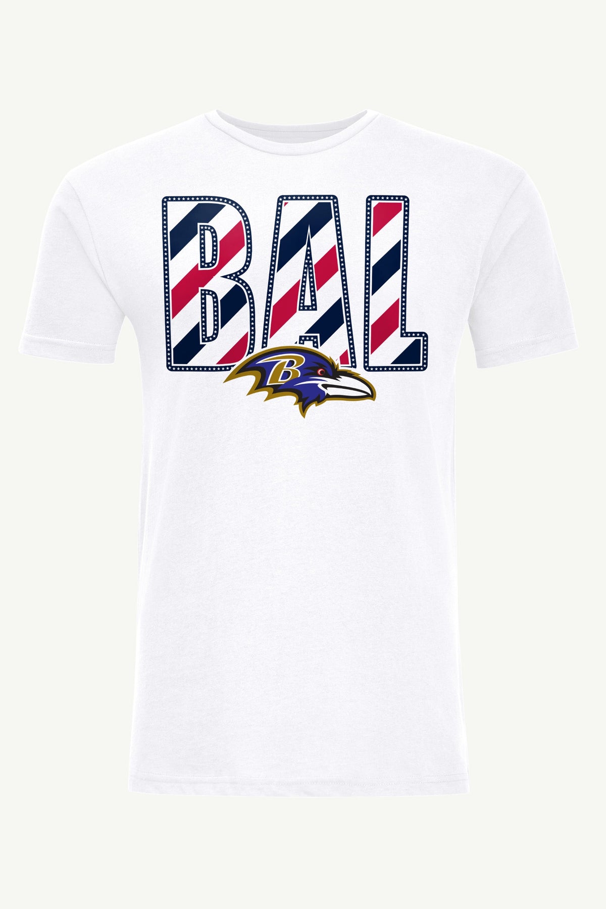 MENS BALTIMORE RAVENS STARS AND STRIPES T SHIRT - White