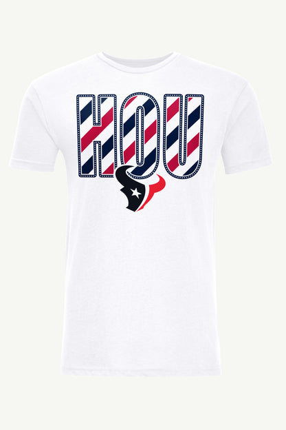 MENS HOUSTON TEXANS STARS AND STRIPES T SHIRT - White