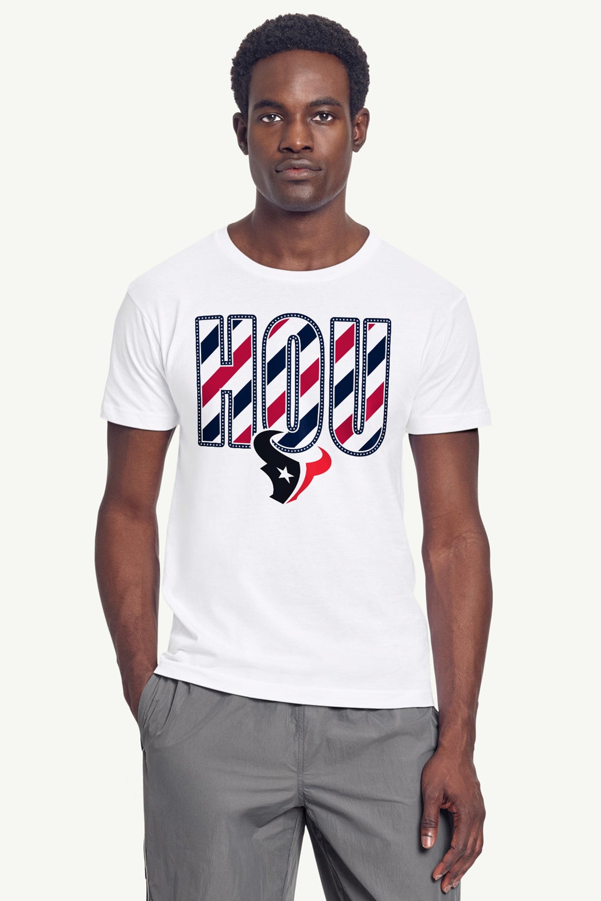 MENS HOUSTON TEXANS STARS AND STRIPES T SHIRT - White