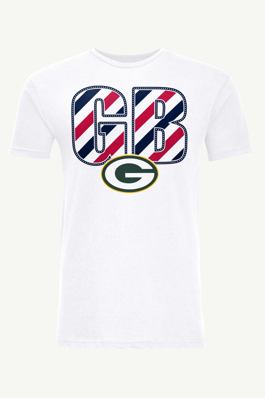 MENS GREEN BAY PACKERS STARS AND STRIPES T SHIRT - White