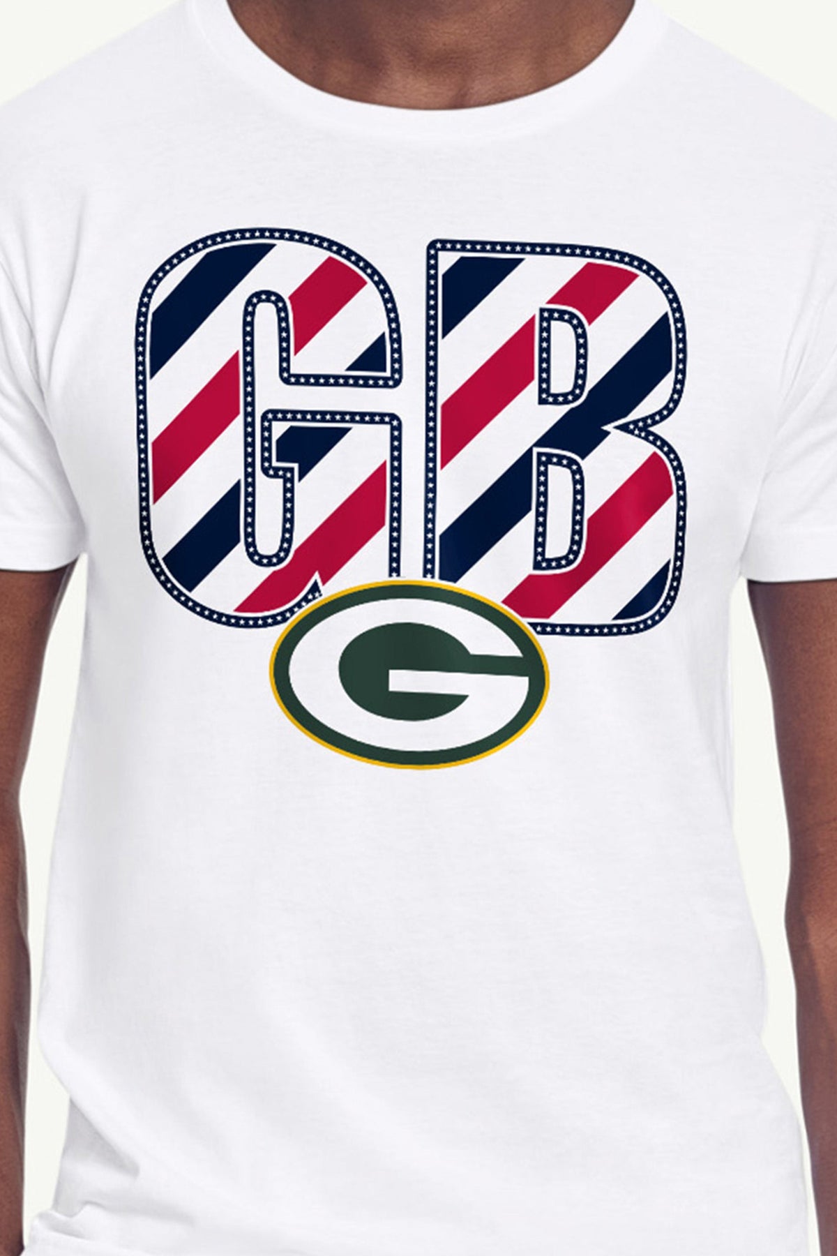 MENS GREEN BAY PACKERS STARS AND STRIPES T SHIRT - White