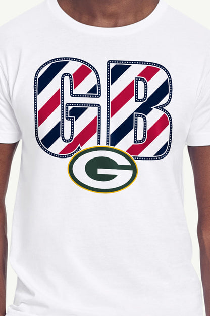 MENS GREEN BAY PACKERS STARS AND STRIPES T SHIRT - White