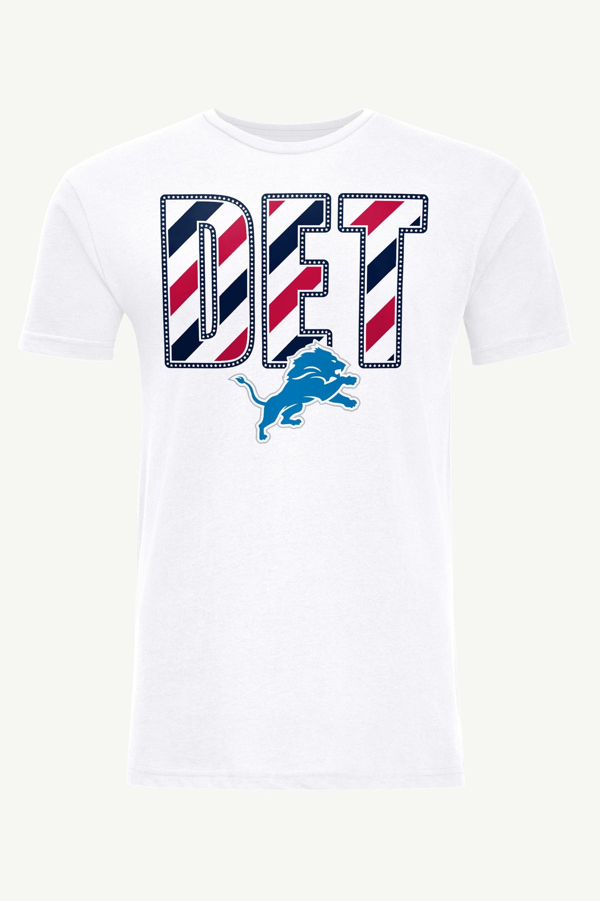 MENS DETROIT LIONS STARS AND STRIPES T SHIRT - White