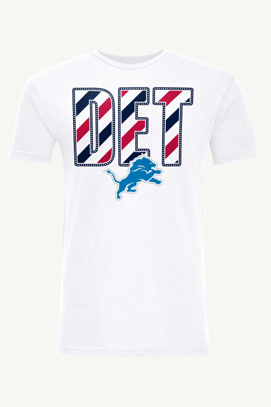 MENS DETROIT LIONS STARS AND STRIPES T SHIRT - White