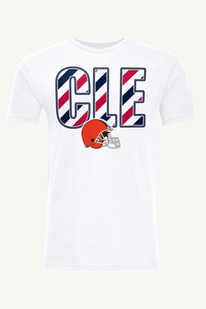 MENS CLEVELAND BROWNS STARS AND STRIPES T SHIRT - White