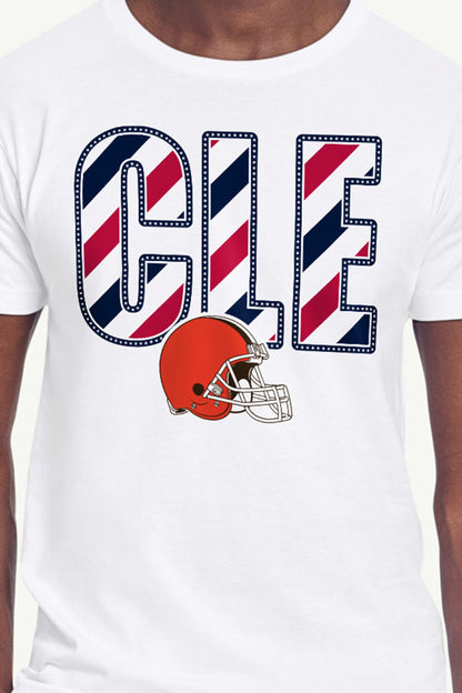MENS CLEVELAND BROWNS STARS AND STRIPES T SHIRT - White