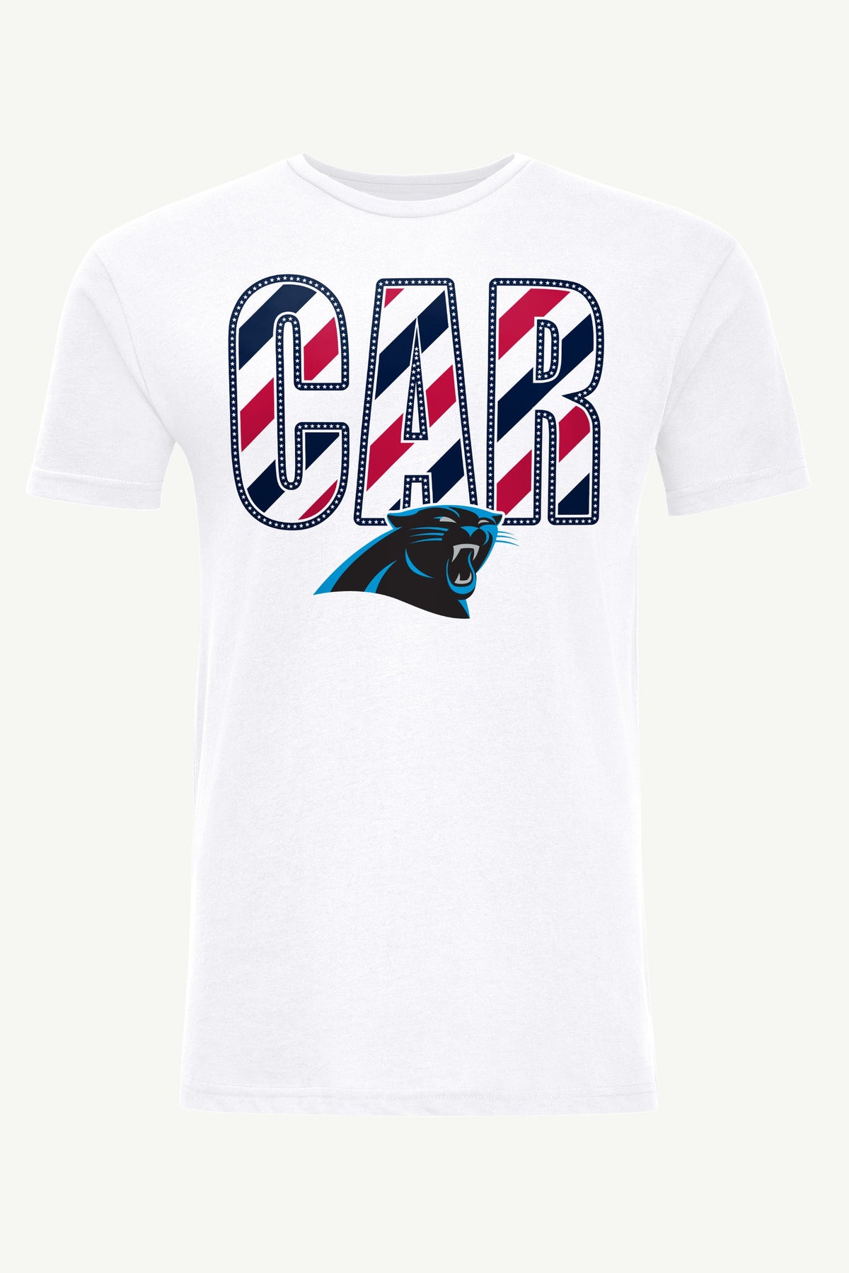 MENS CAROLINA PANTHERS STARS AND STRIPES T SHIRT - White
