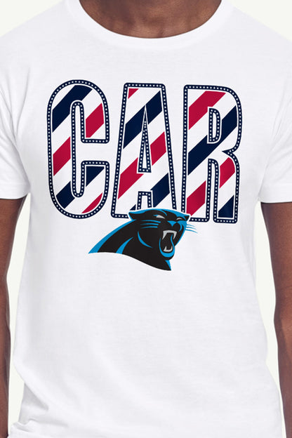 MENS CAROLINA PANTHERS STARS AND STRIPES T SHIRT - White