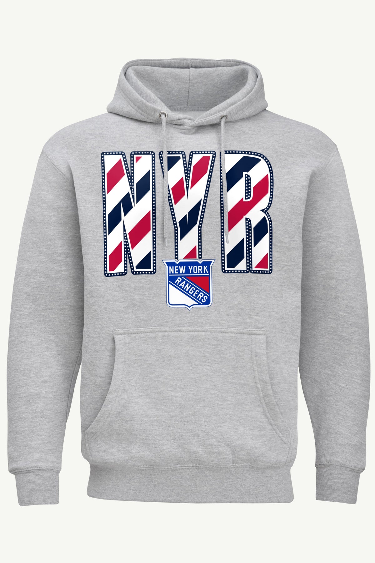 MENS NEW YORK RANGERS STARS AND STRIPES HOODIE - Grey