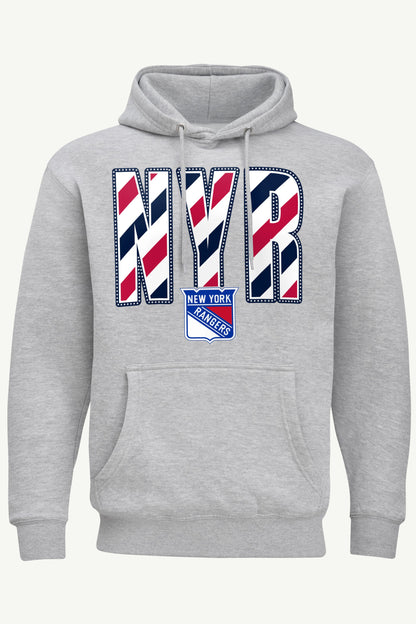 MENS NEW YORK RANGERS STARS AND STRIPES HOODIE - Grey