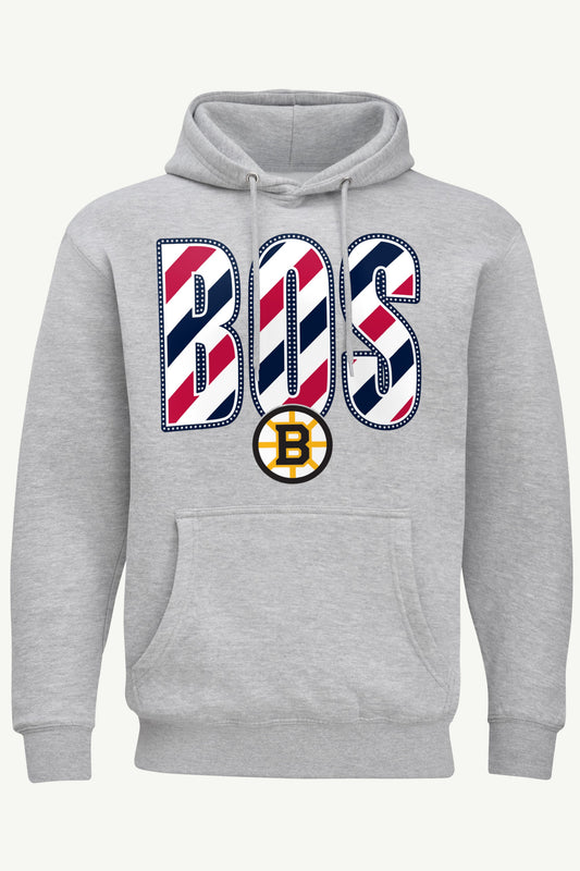 MENS BOSTON BRUINS STARS AND STRIPES HOODIE - Grey