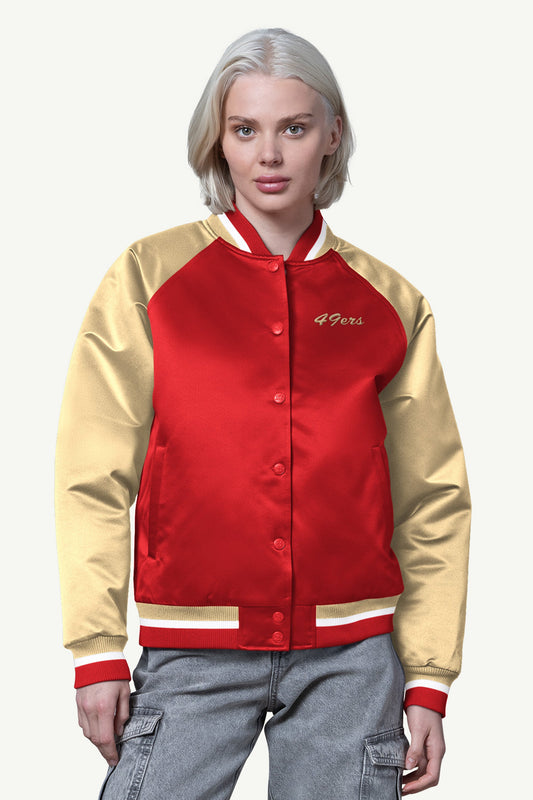 WOMENS SAN FRANCISCO 49ERS FINAL SCORE SATIN VARSITY JACKET - Starter