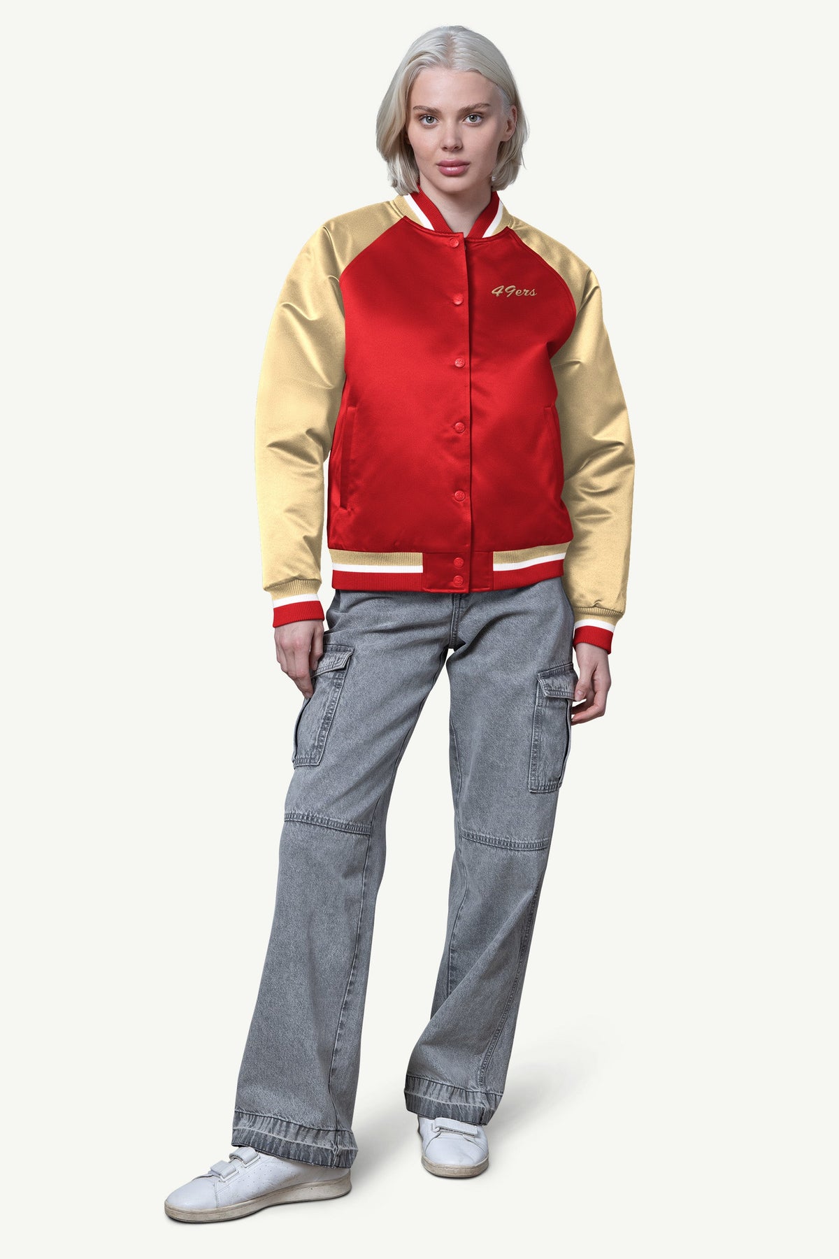WOMENS SAN FRANCISCO 49ERS FINAL SCORE SATIN VARSITY JACKET - Starter