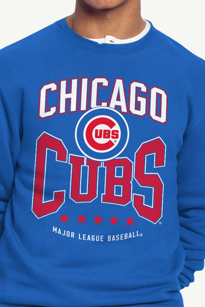 MENS CHICAGO CUBS CENTER SQUEEZE SWEATSHIRT - Royal