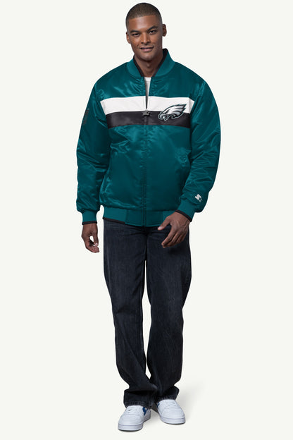 MENS PHILADELPHIA EAGLES AMBASSADOR SATIN VARSITY JACKET - Starter