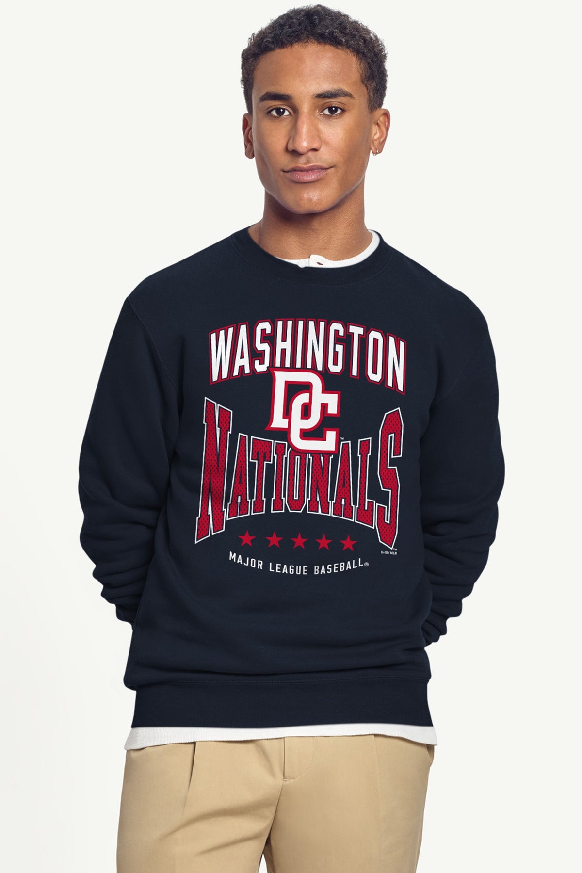 MENS WASHINGTON NATIONALS CENTER SQUEEZE SWEATSHIRT - Navy