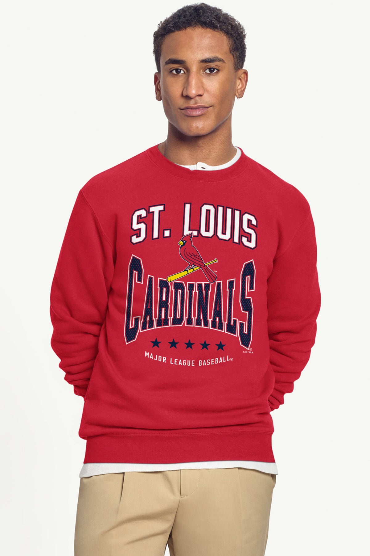 MENS ST. LOUIS CARDINALS CENTER SQUEEZE SWEATSHIRT - Red