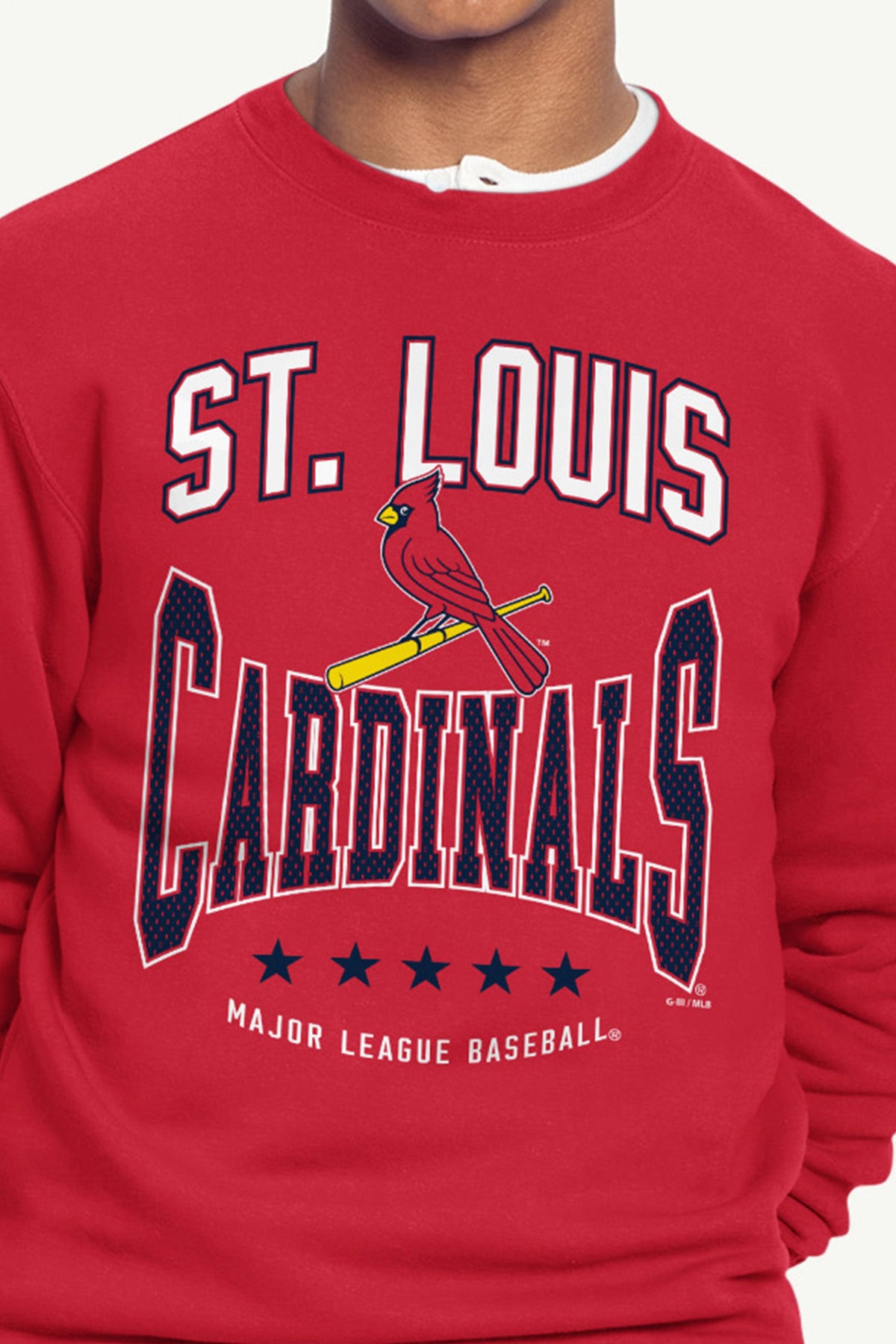 MENS ST. LOUIS CARDINALS CENTER SQUEEZE SWEATSHIRT - Red