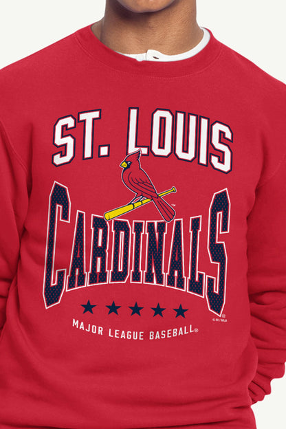 MENS ST. LOUIS CARDINALS CENTER SQUEEZE SWEATSHIRT - Red