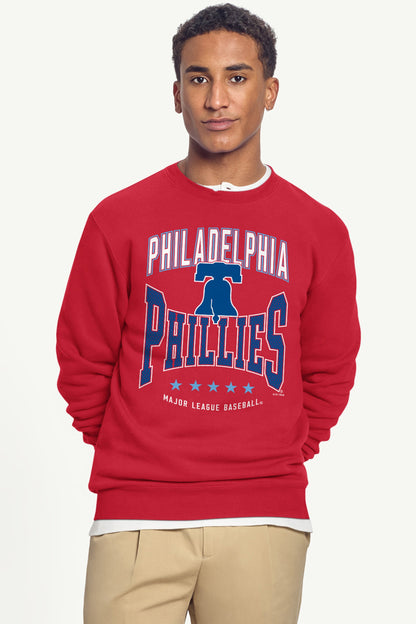 MENS PHILADELPHIA PHILLIES CENTER SQUEEZE SWEATSHIRT - Red