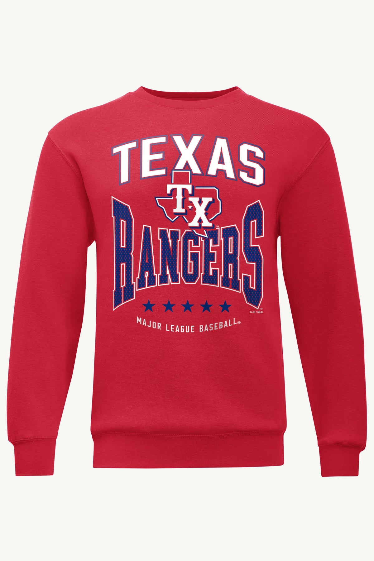 MENS TEXAS RANGERS CENTER SQUEEZE SWEATSHIRT - Red